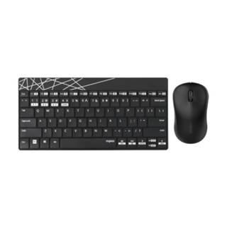 RAPOO - 8000M.BLACK_Model : KB-8000M-BK Wireless Mouse &amp; Keyboard Combo Black 425X380X325