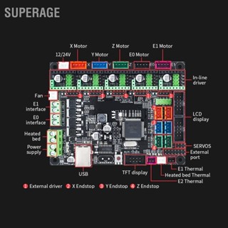 Superage เมนบอร์ดรองรับ Mks Gen L V2.1 สําหรับเครื่องพิมพ์ 3D Tmc2209 Tmc2208 Tft35 V3.0 E3 Ramps 1.4 1.5 1.6