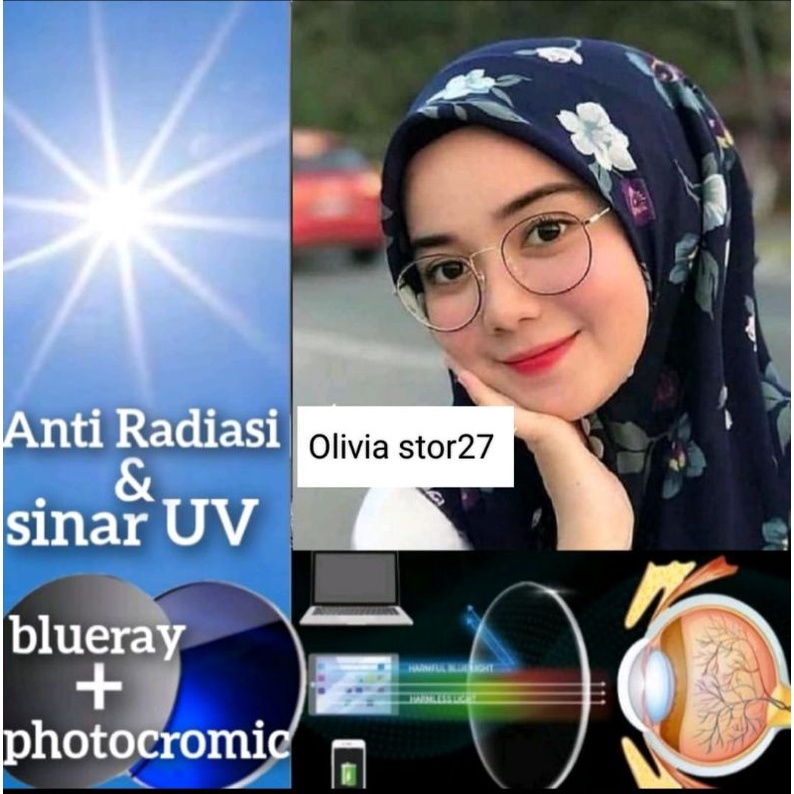 แว่นตา 2733 (หน้าเล็ก) Photochromic bluray hp Computer Etc