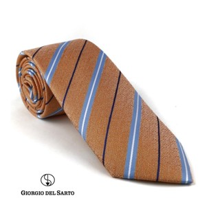 Giorgio Del Sarto Necktie 7.5cm Orange Fabric Texture เนคไทสีส้มมีเท็กเจอร์