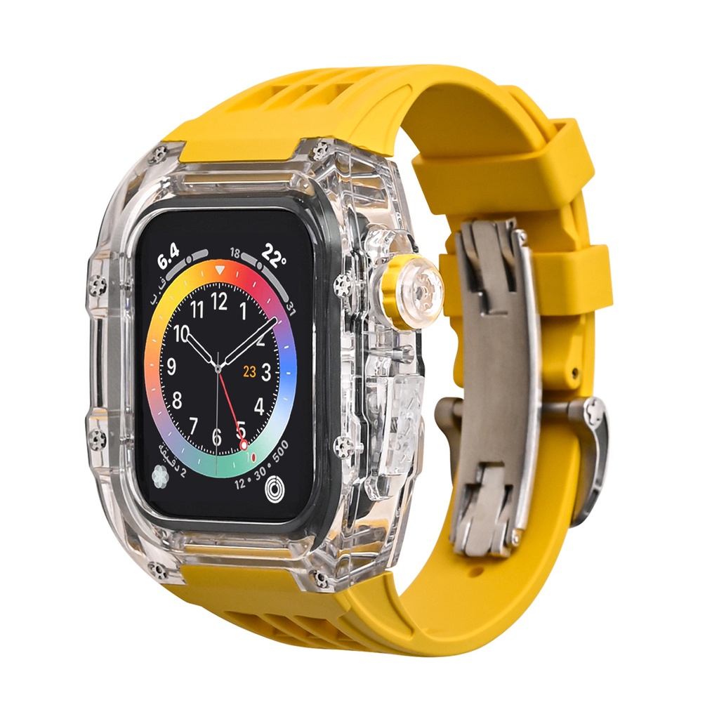 เคสใส พร้อมสายคล้อง สําหรับ Apple Watch 45 มม. iWatch Series 8 7 6 5 4 45 มม. 44 มม.