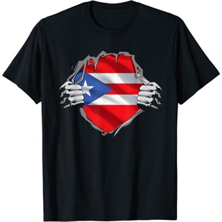 เสื้อยืด พิมพ์ลายธง Puerto Rico Roots Heritage Puerto Rican Dna Veteran สําหรับผู้ชาย