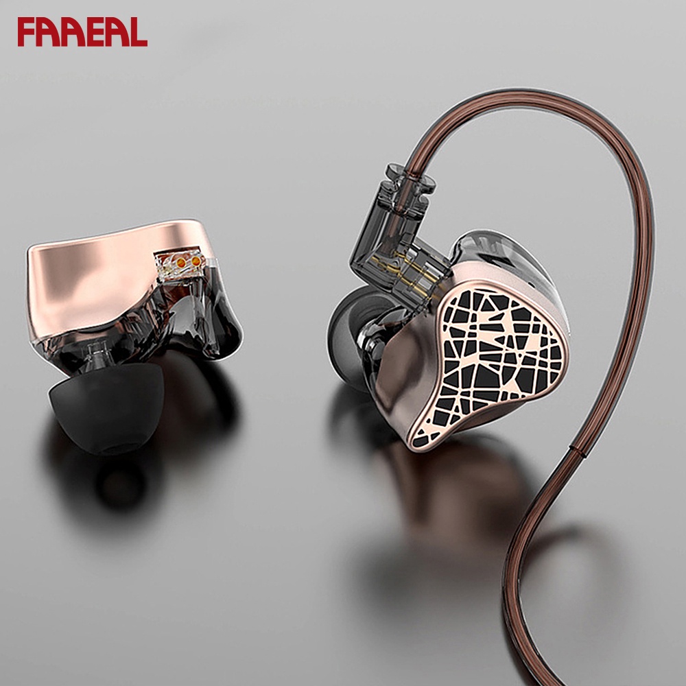 Faaeal Lafitear LM4 1DD หูฟังชนิดใส่ในหูหูฟังตัดเสียงรบกวน HIFI แบบไดนามิกเพลงหูฟังที่ถอดออกได้สาย Monitor ชุดหูฟังสําหรับเล่นเกม