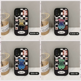 เคสโทรศัพท์มือถือ ปักลายหมี สามมิติ สําหรับ VIVO Y15S Y15A Y01 Y19 Y30 5G Y76 5G Y72 5G Y52 5G