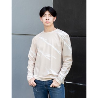 เสื้อแขนยาวลายหินอ่อน(สีเบจ): Beige Marble Sweater (Long-Sleeve)