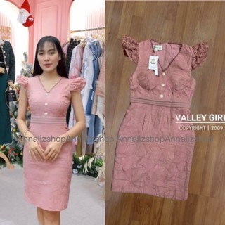 เดรสชมพูลายดอกไม้ size m ป้าย valley girl