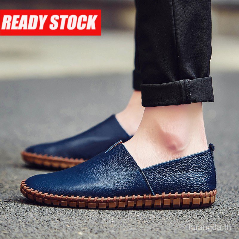 Big Size Slip On Men Genuine Leather Shoes Fashion Casual Men Loafers Moccains IB2C