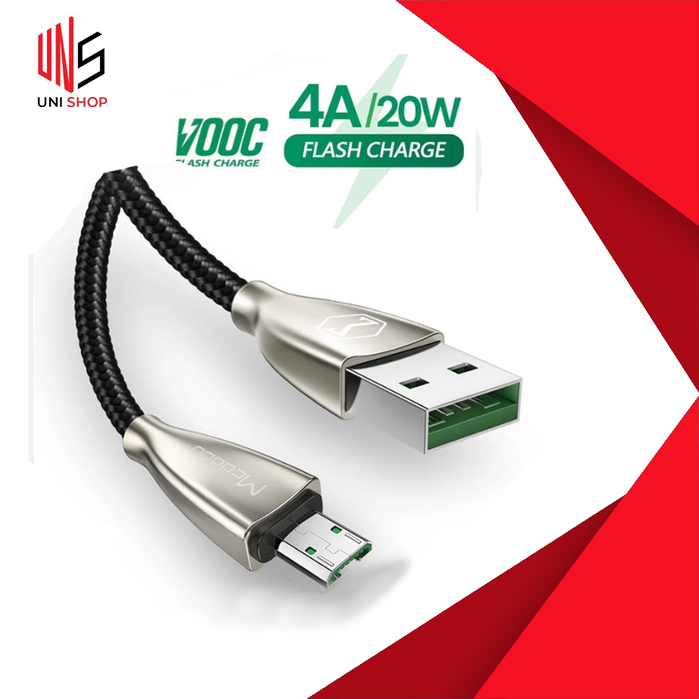 🔥ถูก/แท้🔥Mcdodo สายชาร์จ Oppo Vooc 4A 20W สายถัก Micro Cable รองรับ VOOC A37 F7 F5 A5 A3S A7