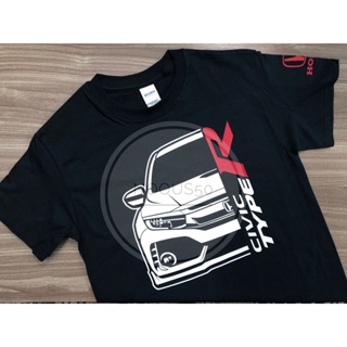 [COD] [พร้อมส่ง] เสื้อยืดแขนสั้นลําลอง ผ้าฝ้าย 100% พิมพ์ลาย Honda Civic Fk8 Type R สีดํา สําหรับผู้ชาย พลัสไซซ์ ขอ