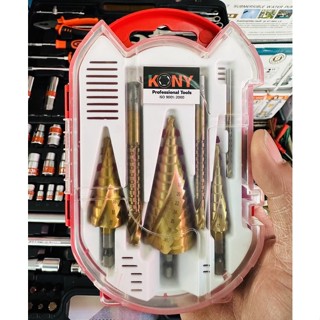 KONY ดอกเจดีย์เจาะขยาย ดอกสเตปไทเทเนียม3 PIECE HSS STEP DRILL SETมี6ตัว