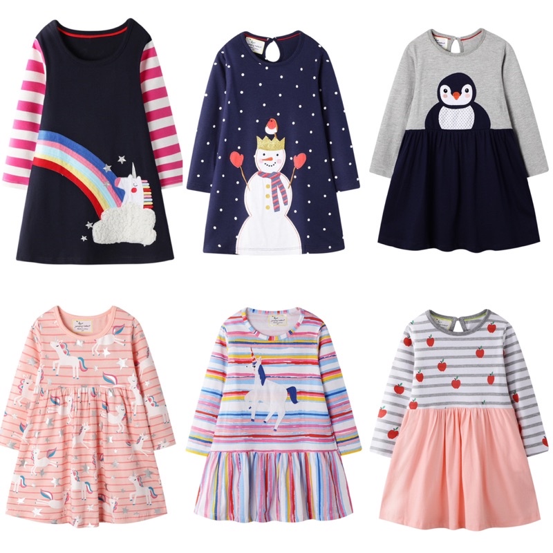 💥พร้อมส่งจากไทย💥ชุดเดรสเด็ก Brand Jumping meter ชุดเดรสแขนยาวลดล้างสต๊อก⚡️⚡️