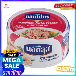 นอติลุสทูน่าแซนวิชในน้ำมันถั่วเหลือง 170กรัม Nautilus Tuna Sandwich in Soybean Oil 170g.