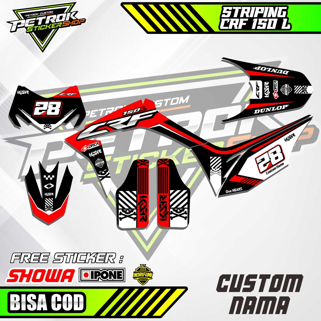 CRF 150 L VARIATION STRIPING / CRF 150 L SEMI DECAL FULL BODY MOTORCYCLE STICKER