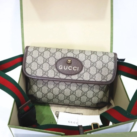 Gucci gucci หัวเสือ กระเป๋ากล้อง กระเป๋า messenger แท้ Coach ผู้ชายและผู้หญิง กระเป๋าสะพายไหล่ กระเป๋าหนัง