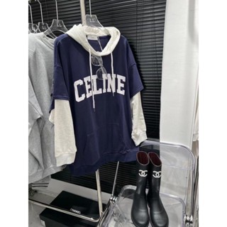 เสื้อฮูทแขนยาว Celine คอเลคชั่นหน้าหนาวสไตล์เมกามีของพร้อมส่ง