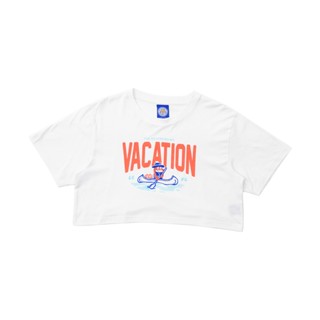 The Neverending Vacation Cropped T-Shirt - สีขาว