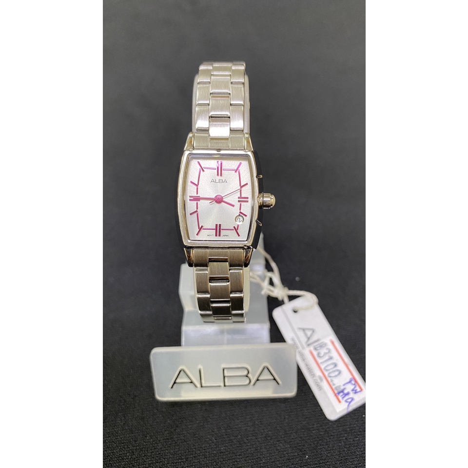 #96 นาฬิกาข้อมือผู้หญิงอัลบา ALBA ควอทซ์หญิง รุ่น VJ22-X048 Ref.AH7237X1 ทรงสี่เหลี่ยม
