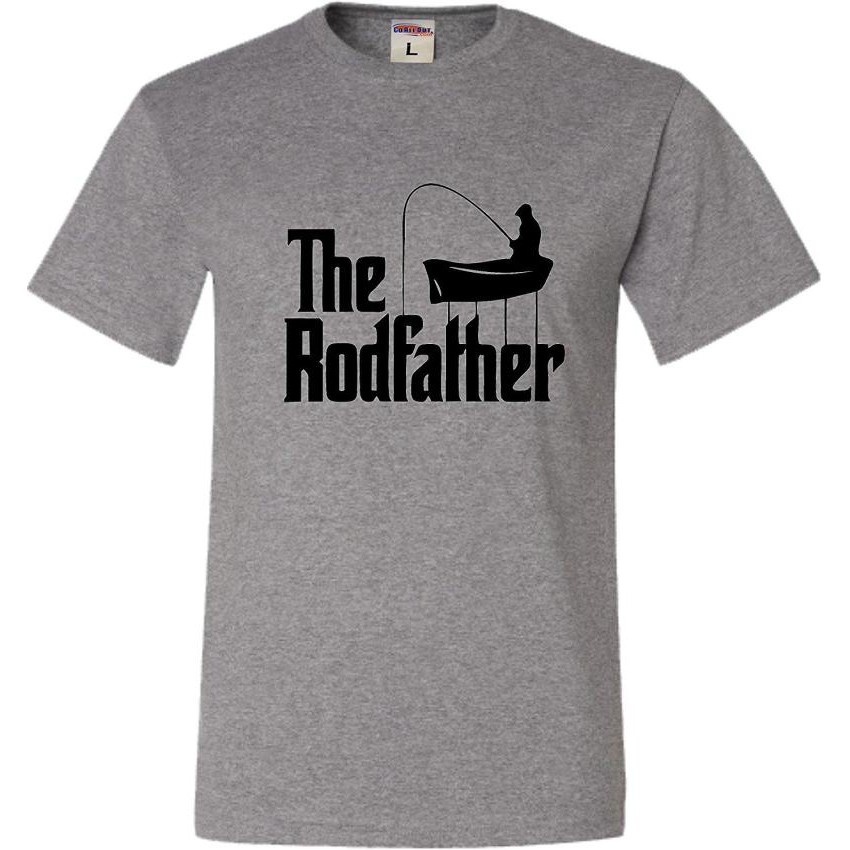 เสื้อยืดครอป {พร้อมส่ง เสื้อยืด ผ้าฝ้าย 100% พิมพ์ลาย The Rodfather Fishing Dad Grandpa Godfather สําหรับผู้ชาย เหม