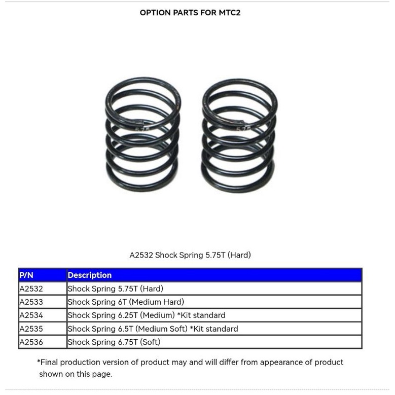 MUGEN SEKI MTC2 SHOCK SPRING