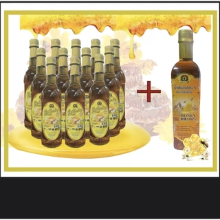 น้ำผึ้งป่าเดือนห้า ขวดพลาสติกคอเรียบ ตรา tai honey queen 1000g ชุด 12 ขวด แถมน้ำผึ้งป่า 1000g 1 ขวด
