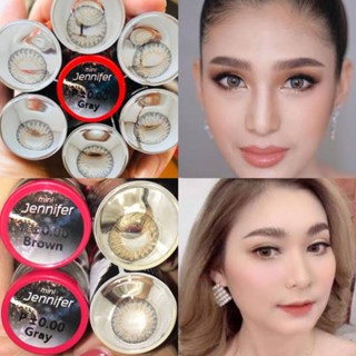 คอนแทคเลนส์ รุ่น Mini Jennifer สีเทา/ตาล Gray/Brown มีค่าสายตา (0.00)-(-4.00) เปลี่ยนแทนทุกเดือน