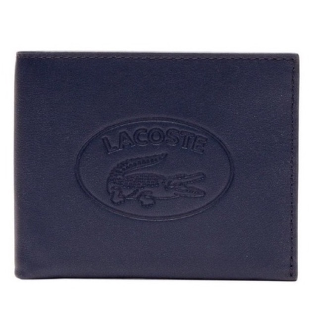 Lacoste Dark Sapphire Peacoat billfold wallet กระเป๋าสตางค์สีน้ำเงินมือสอง ของแท้จากช็อปไทย จัดส่งพร้อมกล่อง