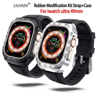 jansin สายยาง สายนาฬิกา iwatch series ultra 49มม modification kit เคส สําหรับ iwatch series ultra 499มม smart watch