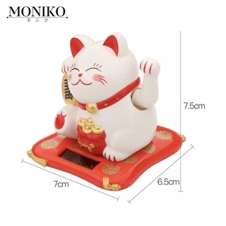 MONIKO แมวกวัก แมวกวักนำโชค แมวญี่ปุ่น พลังงานแสงอาทิตย์ แมวนำโชค น่ารัก แต่งบ้าน โต๊ะทำงาน หน้ารถ ของขวัญ เสริมฮวงจุ้ย ของขวัญ