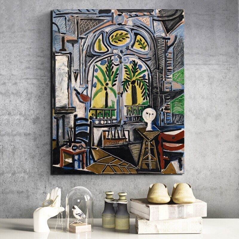 Pablo Picasso Atelier ภาพวาดผ้าใบพิมพ์ห้องนั่งเล่นตกแต่งบ้านงานศิลปะ Modern Wall Art ภาพวาดโปสเตอร์ภ
