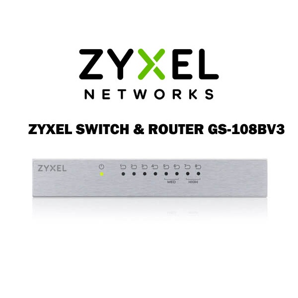 ZYXEL SWITCH &amp; ROUTER GS-108BV3 / 8port Model : GS-108BV3 Vendor Code : GS-108B v3 ประกัน 3ปี