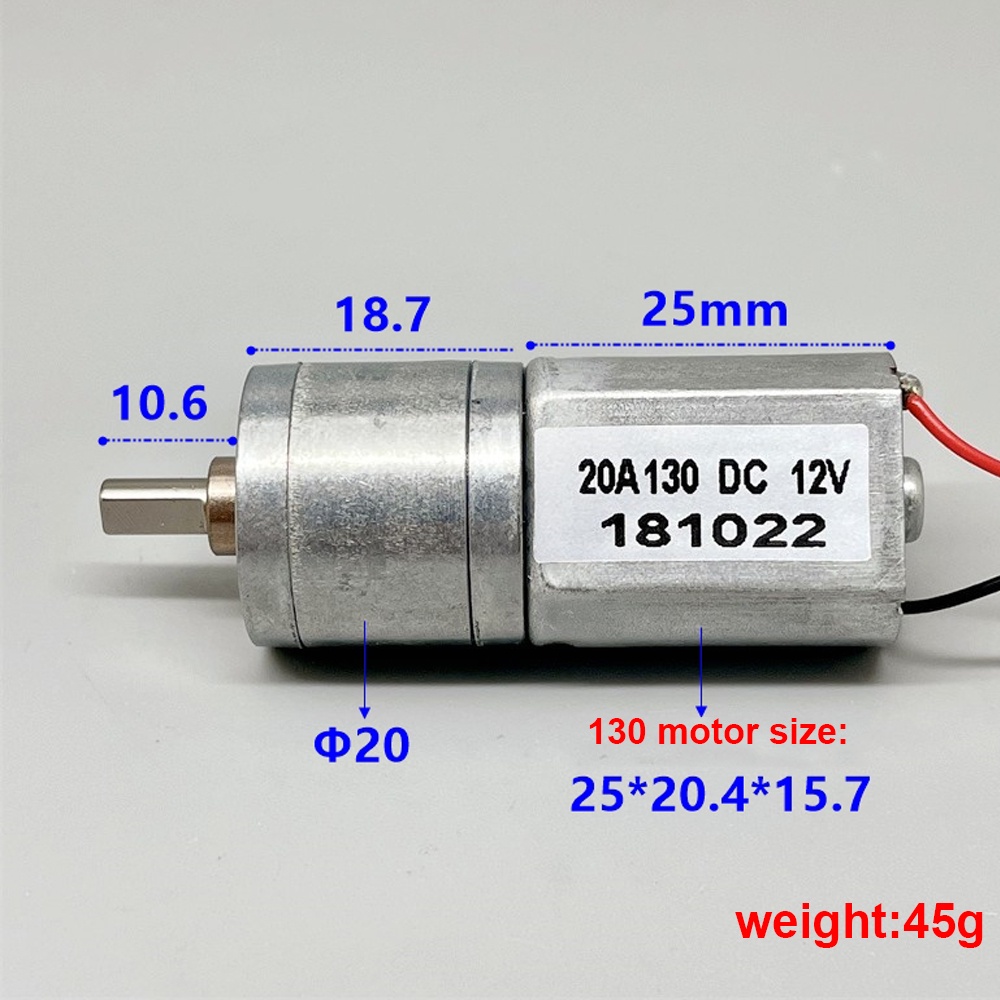Mini 130 โลหะเต็มรูปแบบเกียร์มอเตอร์เกียร์ DC 3V-12V 6V 25RPM-110RPM ช้าควบคุมความเร็ว 1:142 แรงบิดข