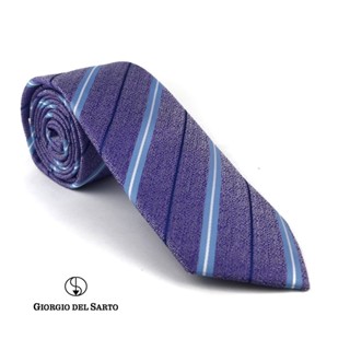 Giorgio Del Sarto Necktie 7.5 cm Purple Fabric Texture เนคไทสีม่วงมีเท็กเจอร์