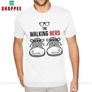 เสื้อยืด ผ้าฝ้าย พิมพ์ลาย Walking Nerd สําหรับเด็กผู้ชาย