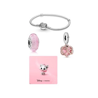 (พร้อมส่ง) Pandora Charm ชาร์มเซ็ตสีชมพู ชาร์มPandora ของเเท้100%