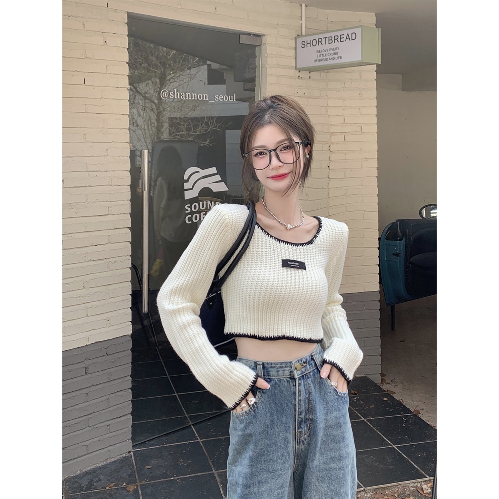 เสื้อครอปไหมพรม เสื้อสายฝอ