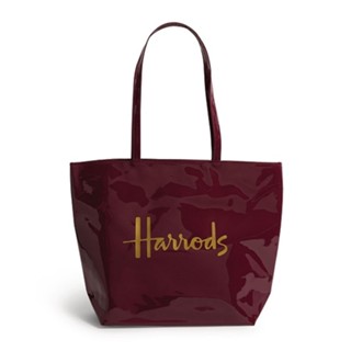 Harrods รุ่น Logo Shoulder Tote Bag สี Burgundy**พรีออร์เดอร์