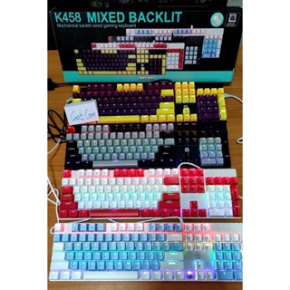 Keyboard Gaming Mechanical OKER K458 MIXED BACKLIT BLUESWITCH รับประกัน2ปี