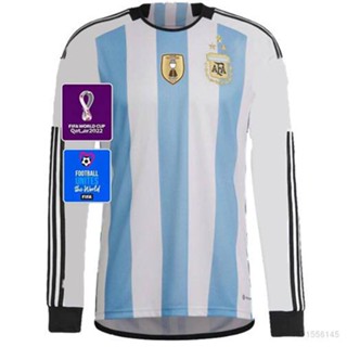 Ht1 เสื้อยืดแขนยาว ลายทีมชาติฟุตบอลโลก Argentina 3 Star 22-23 พลัสไซซ์ TH1