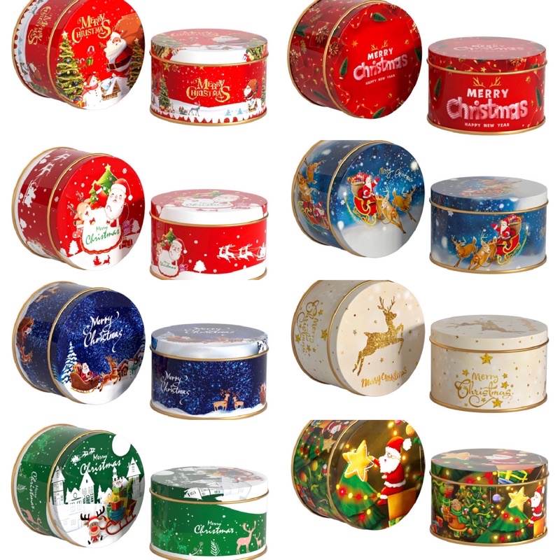 •พร้อมส่ง•กล่องคุกกี้เหล็ก กล่องคุกกี้คริสต์มาส Merry Christmas