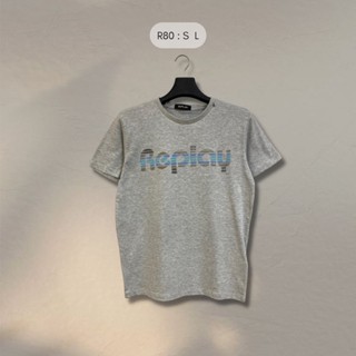 R80 เสื้อแขนสั้น REPLAY   คอตตอน100% สกรีนลายสวยๆ ใส่สบาย ชายและหญิงใส่ได้