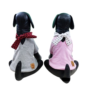 Puppé เสื้อ Scarf(ผ้าเกล็ดปลา) (Over Size) PAM053 เสื้อยืดคอกลมมีแขน เสื้อสำหรับสุนัขและแมว