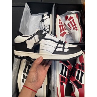 [ พร้อมส่ง ] Amiri Sneaker Skel Top Low White Black Size 40 - 46 [ ORI ]