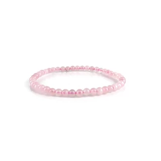 RQ-43 สร้อยข้อมือโรสควอตซ์ 4.3 มิล โปร่งแสง สีชมพู กำไลโรสควอตซ์ ข้อมือโรสควอตซ์ Rose Quartz หินนำโชค หินแห่งความรั