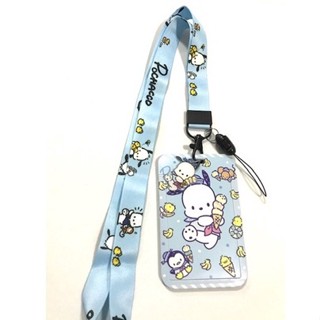 POCHACCO SKY สายคล้องคอ สายคล้องบัตร ซองใส่บัตร ที่ใส่บัตร พร้อมสายคล้องคอ (2cm) ลาย POCHACCO  สวย มีตุกตาเล็ก MANOPNEST