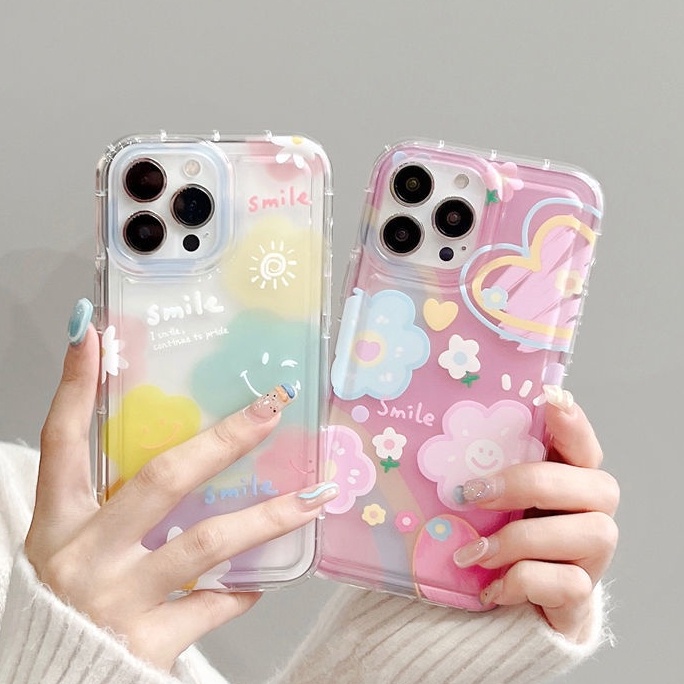 เคสโทรศัพท์มือถือแบบนิ่ม TPU ใส กันกระแทก ลายดอกไม้หัวใจ สําหรับ IPhone 14 13 12 11 Pro XS Max X XR 7 8 6 6S Plus