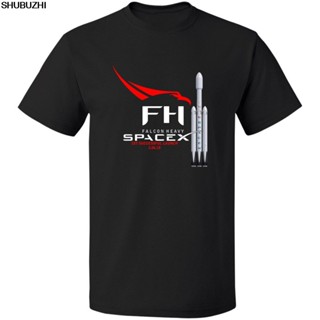 เสื้อยืดลําลอง แขนสั้น พิมพ์ลาย Falcon Heavy Rocket Spacex Elon Musk Shubuzhi สําหรับผู้ชาย