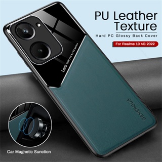 For Realme 10 Realme10 Pro Plus 10pro+ Realme10pro+ 5G 4G 2022 Phone Case Leather Car Magnetic Holder Frame Full Camera Lens Protection Shockproof  Back Cover Casing