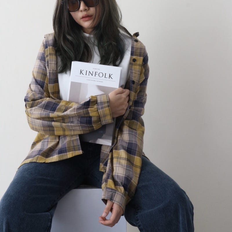 Kemeja Kimberly OVERSIZE เสื้อ FLANEL