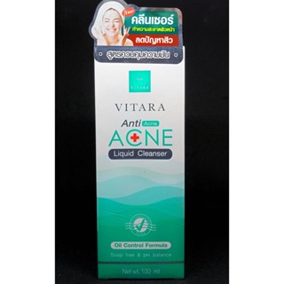 VITARA ANTI ACNE LIQUID CLEANSER คลีนเซอร์ทำความสะอาดผิวหน้าและลดปัญหาสิว 100 ml