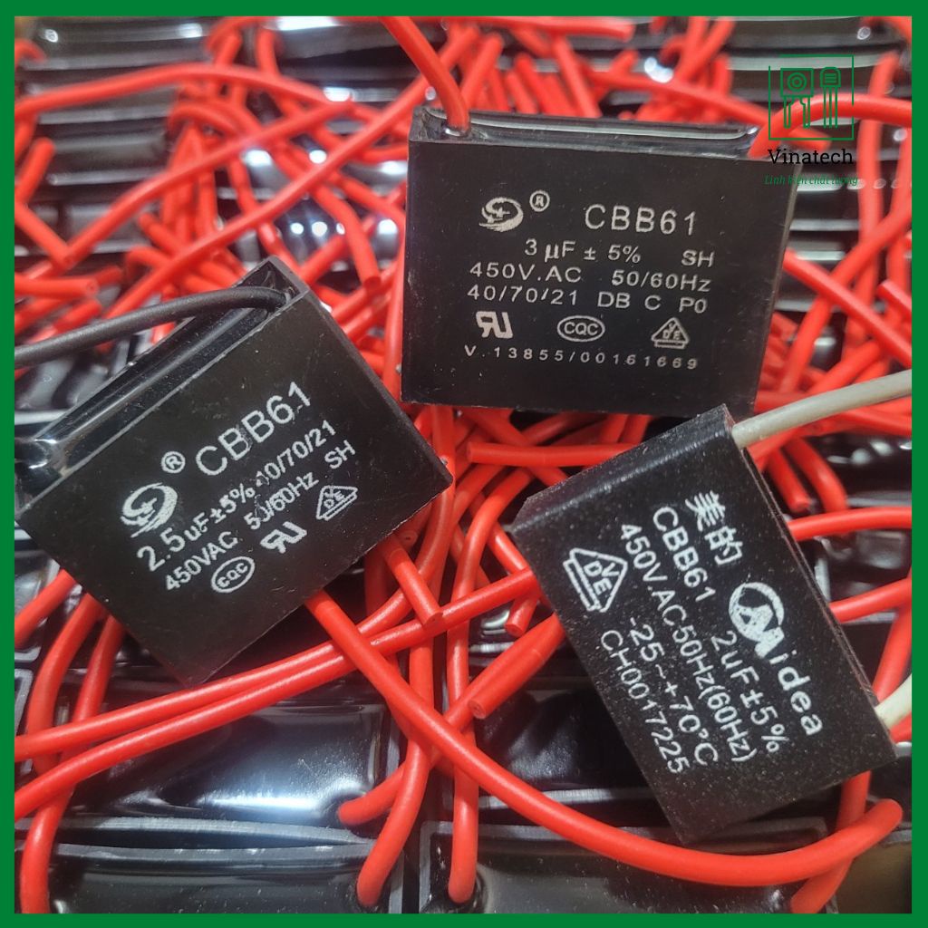 10pcs CBB61 พัดลมตัวเก็บประจุ 2uf 2.5uf 3uf 450V คุณภาพ 2uf 450V 3uf 450V 4uf 450V ตัวเก็บประจุพัดลม